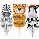 Animal Shaped Foil Balloons - Latex Balloons for Kids Set