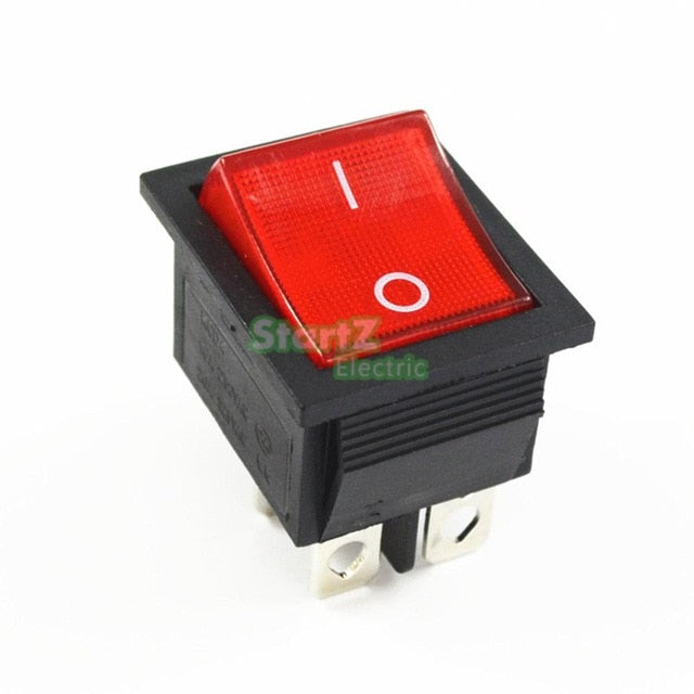 Latching Rocker Switch Power Switch I/O 4 Pins with Light 16A 250VAC 20A 125VAC KCD4
