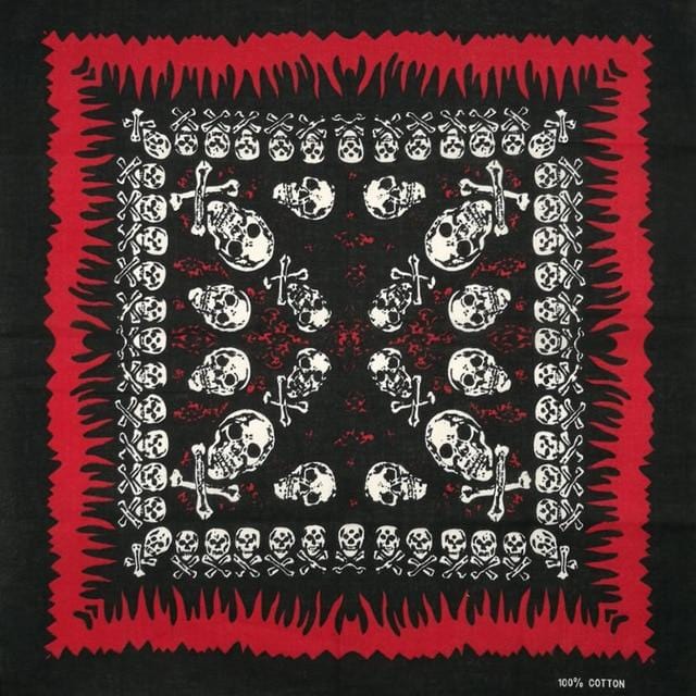 New Design Fashion Hip Hop 100% Cotton Skull Bandana Square Scarf Black Paisley Bicycle Headband For Women/Men/Boys/Girls