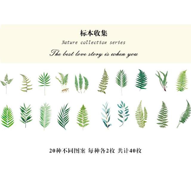 40pcs/pack Refreshing Plants Flower Sticker Decoration Stickers Diary Scrapbooking Label Sticker Stationery