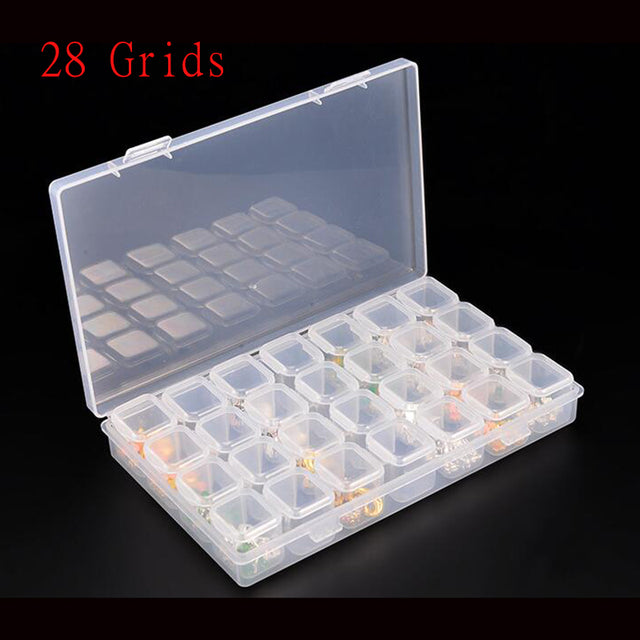 56/28 Grids 5D DIY Diamond Painting Drill Box Jewelry Box Rhinestone Embroidery Crystal Bead Organizer Storage Case Container