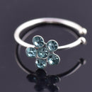 Men Women Fake Crystal Nose Piercing Body Jewelry Floral Nose Hoop Nostril Nose Ring Tiny Flower Helix Cartilage Tragus Ring