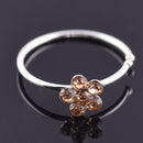 Men Women Fake Crystal Nose Piercing Body Jewelry Floral Nose Hoop Nostril Nose Ring Tiny Flower Helix Cartilage Tragus Ring