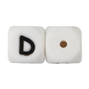 Joepada 12mm 10pcs Silicone Beads Letter Baby Teether Beads In sert Name on Pacifier Chain Clips Chewing Alphabet Beads Baby Toy