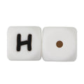 Joepada 12mm 10pcs Silicone Beads Letter Baby Teether Beads In sert Name on Pacifier Chain Clips Chewing Alphabet Beads Baby Toy