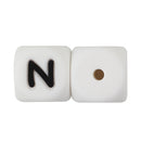 Joepada 12mm 10pcs Silicone Beads Letter Baby Teether Beads In sert Name on Pacifier Chain Clips Chewing Alphabet Beads Baby Toy