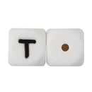 Joepada 12mm 10pcs Silicone Beads Letter Baby Teether Beads In sert Name on Pacifier Chain Clips Chewing Alphabet Beads Baby Toy