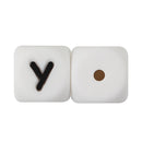 Joepada 12mm 10pcs Silicone Beads Letter Baby Teether Beads In sert Name on Pacifier Chain Clips Chewing Alphabet Beads Baby Toy