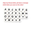 Joepada 12mm 10pcs Silicone Beads Letter Baby Teether Beads In sert Name on Pacifier Chain Clips Chewing Alphabet Beads Baby Toy
