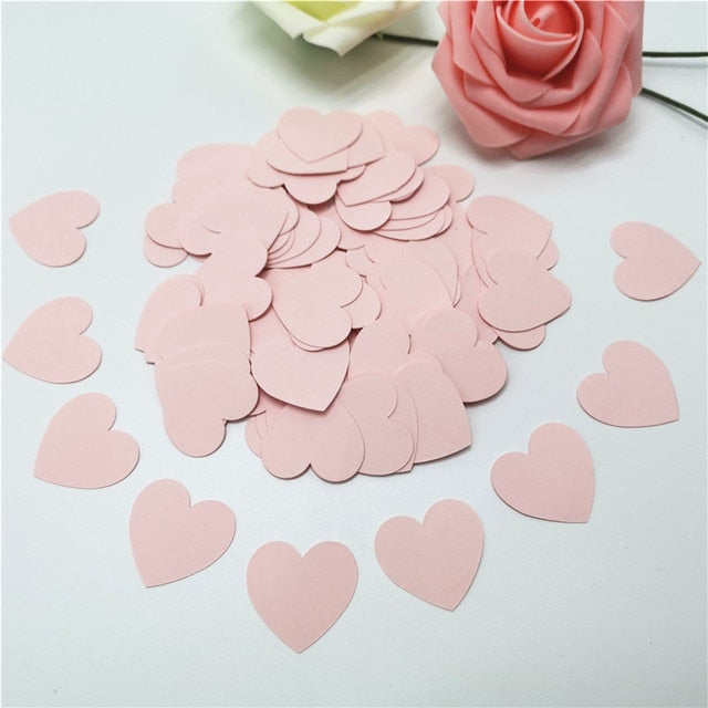 100pcs Glittler Rose Gold 3cm Heart Paper Confetti Wedding Card Paper Confettis Birthday Party Supplies Baby Shower Decor