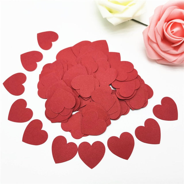 100pcs Glittler Rose Gold 3cm Heart Paper Confetti Wedding Card Paper Confettis Birthday Party Supplies Baby Shower Decor