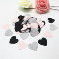 100pcs Glittler Rose Gold 3cm Heart Paper Confetti Wedding Card Paper Confettis Birthday Party Supplies Baby Shower Decor
