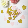 100pcs Glittler Rose Gold 3cm Heart Paper Confetti Wedding Card Paper Confettis Birthday Party Supplies Baby Shower Decor