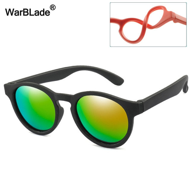 WarBlade 2020 New Kids Polarized Sunglasses Round Children Sun Glasses Boys Girl Safety Glasses Baby Infant Shades Eyewear UV400