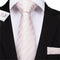 Elegant Men Silk Peach / Peach Tie And Cufflinks Set