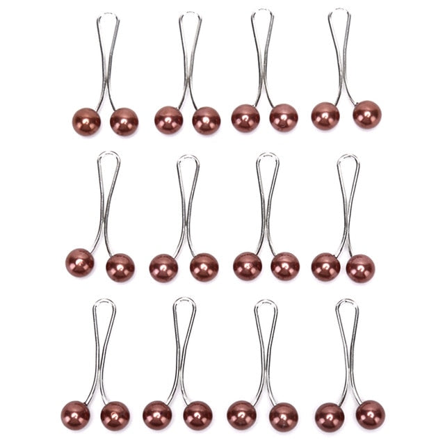 12pcs Headscarf Shawl Scarf Lady Muslim Scarf Hijab Clips Pearl Scarf Brooch Pin