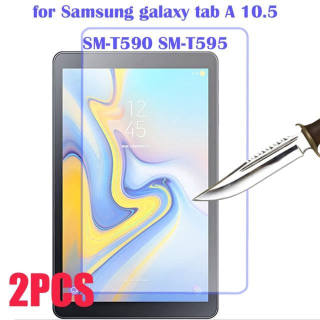2PCS Tempered Glass Screen Protector for Samsung Galaxy Tab A 10.1 2019 T510 T515 SM-T510 SM-T515 10.5 SM-T580 T590Scratch Proof