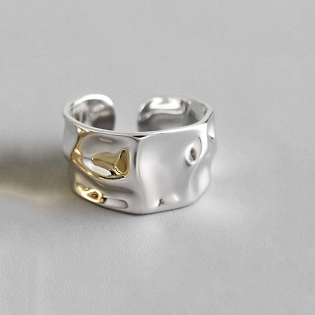 XIYANIKE 925 Sterling Silver Engagement Rings for Women Couple Trendy Irregular Geometric Handmade Jewelry Valentine's day Gifts