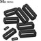 4Pc Black Watchbands  12 14 16 18 20 22 24 26 28 30mm Strap Loop Ring Silicone Rubber Watch Bands Accessories Holder Locker