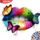 HUACAN Paint By Numbers Lip Kit Drawing On Canvas Wall Art HandPainted Home Decor DIY Gift