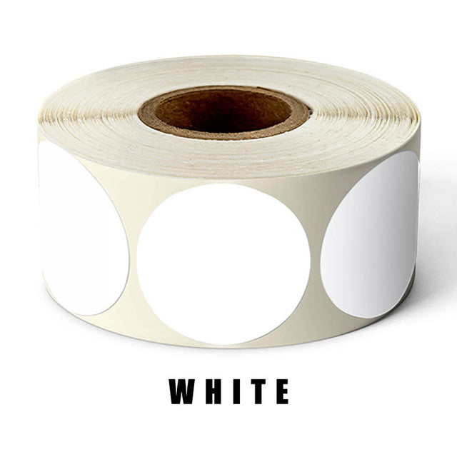 500Pcs/Roll Chroma Label Color Code Dot Labels Stickers 1 Inch Red, Green, White,Yellow,Blue,Pink,Black,Stationery Stickers