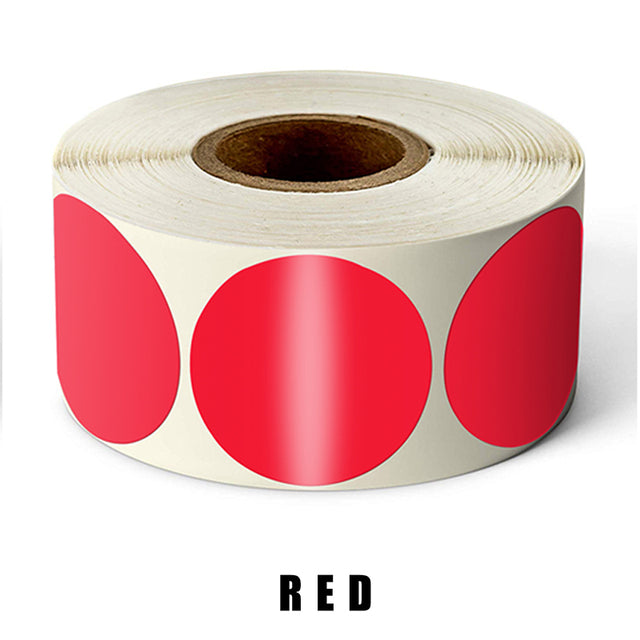 500Pcs/Roll Chroma Label Color Code Dot Labels Stickers 1 Inch Red, Green, White,Yellow,Blue,Pink,Black,Stationery Stickers