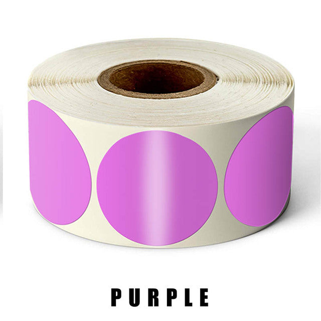 500Pcs/Roll Chroma Label Color Code Dot Labels Stickers 1 Inch Red, Green, White,Yellow,Blue,Pink,Black,Stationery Stickers