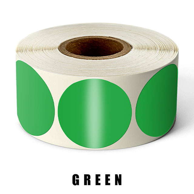 500Pcs/Roll Chroma Label Color Code Dot Labels Stickers 1 Inch Red, Green, White,Yellow,Blue,Pink,Black,Stationery Stickers