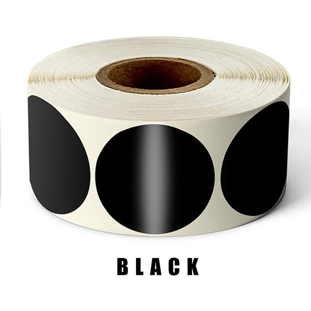 500Pcs/Roll Chroma Label Color Code Dot Labels Stickers 1 Inch Red, Green, White,Yellow,Blue,Pink,Black,Stationery Stickers