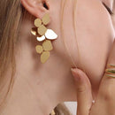 Tocona 15 Style Charming Big Flowers Drop Earrings for Women Butterfly Gold Metal Pearl Stone Leaf Geometric Jewelry Pendiente