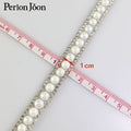 1 yard white pearl rhinestone hot fix tape ribbon glass crystal rhinestone decoration iron on shoes clothing accessories TR020