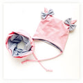 Baby Cotton Hat  Autumn Winter Children's Scarf Hat Sets  Bowknot Ear Baby Girl Boy Warm Beanies