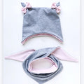 Baby Cotton Hat  Autumn Winter Children's Scarf Hat Sets  Bowknot Ear Baby Girl Boy Warm Beanies
