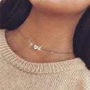 Bohemian Tiny Heart Star Necklace for Women Short Chain Coin Bar Moon Pendant Necklace Gift Choker Necklace