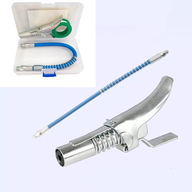 Grease Gun Adapter Hose Kit Gun Lock Grease Coupler Quick Release Lock On Coupling End 1/8” NPT SAE & Metric Zerk Fitting