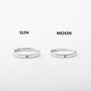 Silver Plated Simple Style Sun  Moon Adjustable Couple Rings  For Men Women Wedding Rings Jewelry Accessories