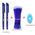 53Pcs/lot 0.38mm Erasable Washable Pen Refill Rod for Handle Blue/Black Ink Gel Pen School Office Writing Supplies Stationery
