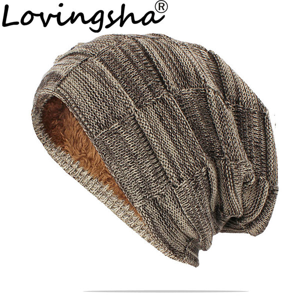 LOVINGSHA Women Men Winter Warm Hat For Adult Unisex Outdoor New Wool Knitted Beanies Skullies Casual Cotton Hats Cap HT143