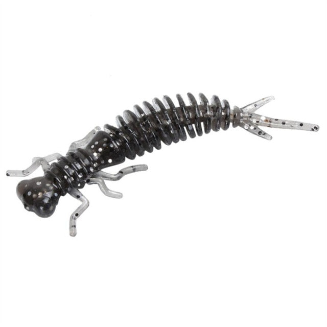 10 PCS Larva Soft Lures 55mm 75mm 100mm Artificial Lures Fishing Worm Silicone Bass Pike Minnow Swim Jigging Baits Fishing Gear