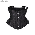 Underbust Corset Sexy Gothic Busiter Steel Boned Waist Trainer Short Torso Women Slimming Sheath Girdle Waist Cincher Lace Up