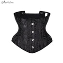 Underbust Corset Sexy Gothic Busiter Steel Boned Waist Trainer Short Torso Women Slimming Sheath Girdle Waist Cincher Lace Up