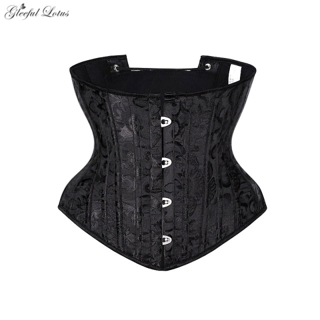 Underbust Corset Sexy Gothic Busiter Steel Boned Waist Trainer Short Torso Women Slimming Sheath Girdle Waist Cincher Lace Up
