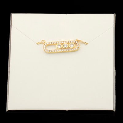 Arab Style Crystal Bead Pendant Necklace For Women Dainty Wedding Jewelry Stainless Steel Rose Gold 3 Dot On Oval Necklace Colar