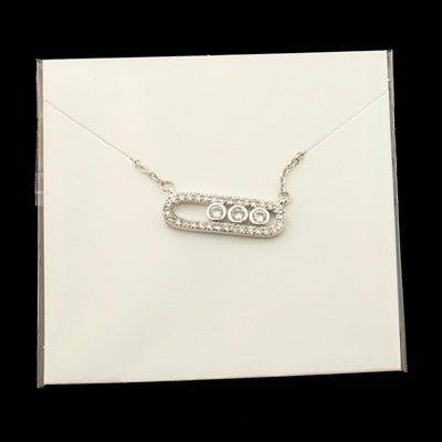 Arab Style Crystal Bead Pendant Necklace For Women Dainty Wedding Jewelry Stainless Steel Rose Gold 3 Dot On Oval Necklace Colar