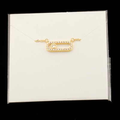 Arab Style Crystal Bead Pendant Necklace For Women Dainty Wedding Jewelry Stainless Steel Rose Gold 3 Dot On Oval Necklace Colar