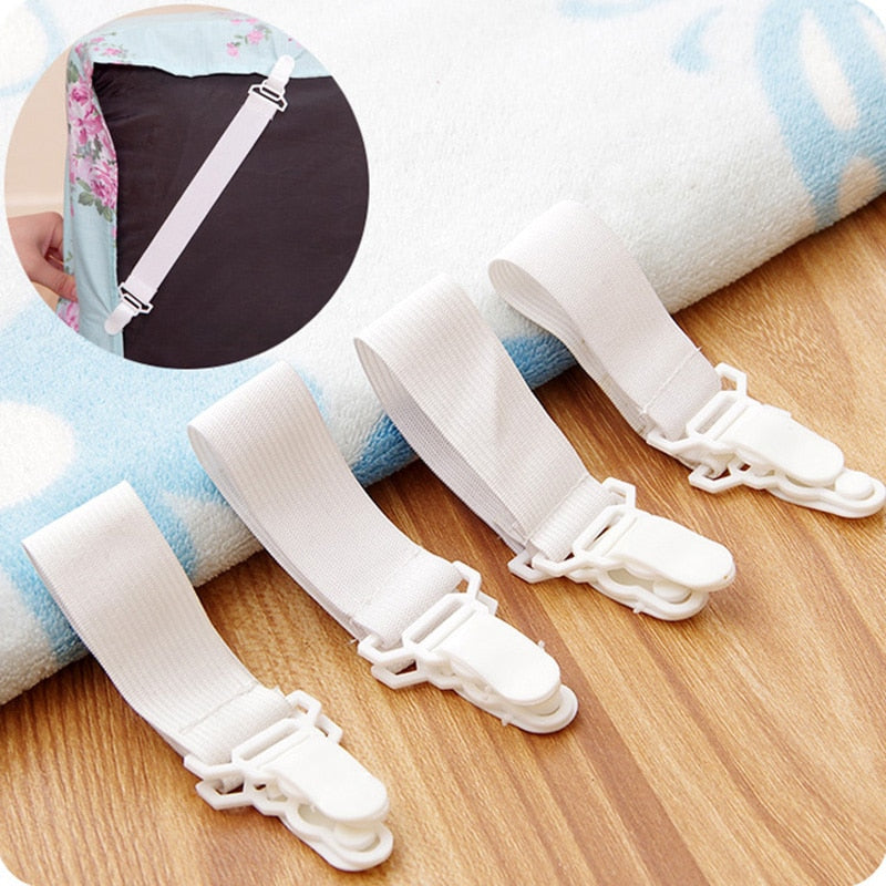 4Pcs/lot Bed Sheet Grippers Nonslip Blanket Mattress Cover Sofa Bed Fasteners Elastic Clip Holders