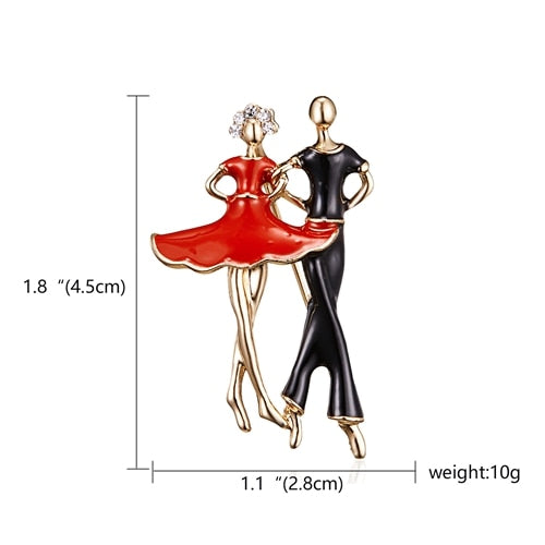 RINHOO Gymnastics Girl Flower Dancer Crystal Brooches for Women Cute Pin Bijouterie High Quality Corsage Fashion Wedding Jewelry