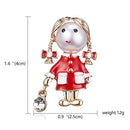 RINHOO Gymnastics Girl Flower Dancer Crystal Brooches for Women Cute Pin Bijouterie High Quality Corsage Fashion Wedding Jewelry