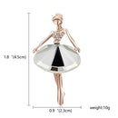 RINHOO Gymnastics Girl Flower Dancer Crystal Brooches for Women Cute Pin Bijouterie High Quality Corsage Fashion Wedding Jewelry