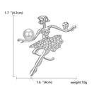 RINHOO Gymnastics Girl Flower Dancer Crystal Brooches for Women Cute Pin Bijouterie High Quality Corsage Fashion Wedding Jewelry